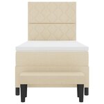 vidaXL Lit boxspring avec matelas et banc crème 90x200 cm tissu
