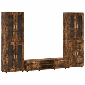 vidaXL Ensemble meuble TV FLORIN Chêne fumé Bois d'ingénierie