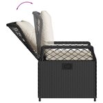 vidaXL Ensemble à manger de jardin coussins 7Pièces Noir Résine tressée
