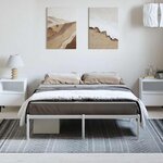 vidaXL Cadre de lit métal blanc 135x190 cm