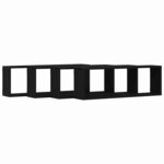 vidaXL Étagère murale avec étagère 4 Pièces Chêne Noir 80 x 15 x 26 cm