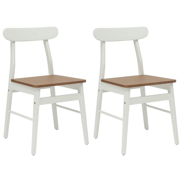 vidaXL Chaise de salle à manger 2 pc Bois de Caoutchouc Massif
