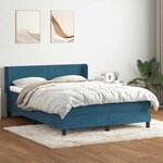 vidaXL Sommier à lattes de lit et matelas bleu foncé 140x210cm velours