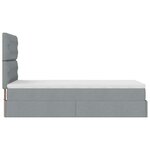 vidaXL Lit ottoman avec matelas gris clair 100x200 cm tissu