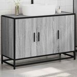 vidaXL Armoire de lavabo de salle de bain sonoma gris 90x33x60 cm