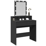 vidaXL Coiffeuse avec LED noir 80x41x144 5 cm