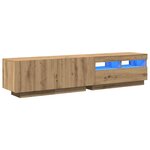 vidaXL Meuble TV avec lumières LED chêne artisanal bois d'ingénierie