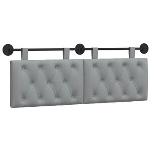 vidaXL Tête de lit suspendue Gris clair Tissu