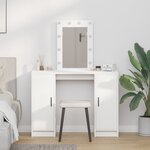 vidaXL Coiffeuse blanche avec éclairage LED 102x33x135 cm