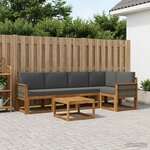 vidaXL Ensemble de canapés d'extérieur 6 Pièces Naturel et Anthracite
