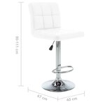 vidaXL Tabourets de bar lot de 2 blanc similicuir