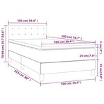 vidaXL Sommier à lattes de lit avec matelas Gris foncé 100x200cm Tissu
