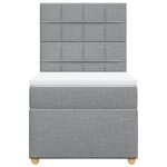 vidaXL Sommier à lattes de lit avec matelas Gris clair 100x200cm Tissu
