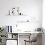 vidaXL Étagère Murale avec étagère 2 Pièces Marbre blanc 115 x 9 x 3 cm