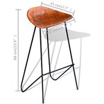 vidaXL Ensemble de bar 5 Pièces Bois de récupération et cuir véritable