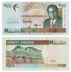 Billet de Collection 20 kwacha 1995 Malawi - Neuf - P32