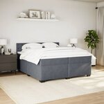 vidaXL Sommier à lattes de lit et matelas Gris foncé 200x200cm Velours