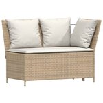 vidaXL Salon de jardin avec coussins forme de L 4 Pièces beige polyrotin