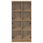vidaXL Haut Armoire Chêne artisanal 68 x 37 x 142 cm Bois d'ingénierie