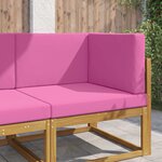 vidaXL Coussin de canapé d'extérieur 3 Pièces Rose Polyester