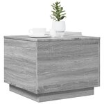 vidaXL Table basse avec lumières LED sonoma gris 50x50x40 cm