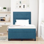 vidaXL Lit à ressorts avec matelas & LED bleu foncé 120x200 cm velours