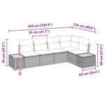 vidaXL Ensemble de canapé de jardin 5 Pièces Beige Poly rotin