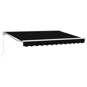 vidaXL Auvent Rétractable Noir 350x200 cm tissu