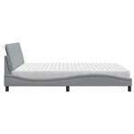 vidaXL Lit avec matelas Hanko gris clair 180x200 cm tissu