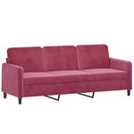 vidaXL Ensemble de canapés 3 Pièces rouge bordeaux velours
