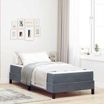 vidaXL Lit boxspring avec matelas Gris foncé 100 x 210 cm Velours