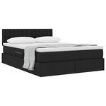 vidaXL Lit avec rangement et matelas avec matelas Noir 140 x 190 cm