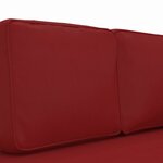 vidaXL Chaise longue coussins et traversin rouge bordeaux similicuir