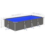 Vidaxl piscine avec cadre en acier 394x207x80 cm anthracite