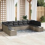 vidaXL Ensemble de canapé de jardin 10 Pièces Gris 344 x 209 x 85 cm