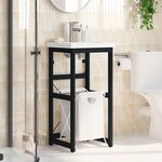 vidaXL Cadre de lavabo de salle de bain Noir 40x38x83 cm Fer