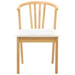 vidaXL Chaise de salle à manger 2 Pièces Naturel et Blanc