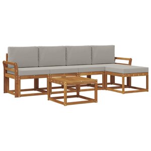 vidaXL Ensemble de canapés d'extérieur 6 Pièces Gris Naturel et Clair