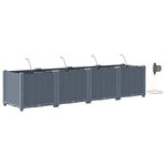 vidaXL Pots de jardin Gris clair 160 x 40 x 37.5 cm Acier