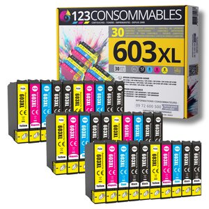 603XL - Pack 30 cartouches Epson 603 XL compatibles XP-2100 XP-3100 XP-4100