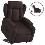 vidaXL Fauteuil inclinable électrique marron foncé tissu