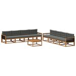 vidaXL Ensemble de canapés d'extérieur 9 Pièces Naturel et Anthracite