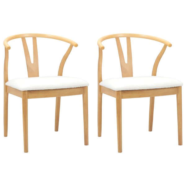 vidaXL Chaise de salle à manger 2 pc Bois de Caoutchouc Massif