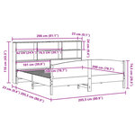 vidaXL Lit bibliothèque sans matelas blanc 200x200 cm bois pin massif