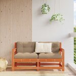vidaXL 2 Pièce Canapé d'angle de jardin Bois de pin massif Brun cire