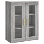 vidaXL Buffet haut Sonoma gris 69 5x34x180 cm Bois d'ingénierie