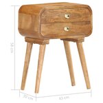 vidaXL Table de chevet 43 x 30 x 58 cm Bois de manguier massif