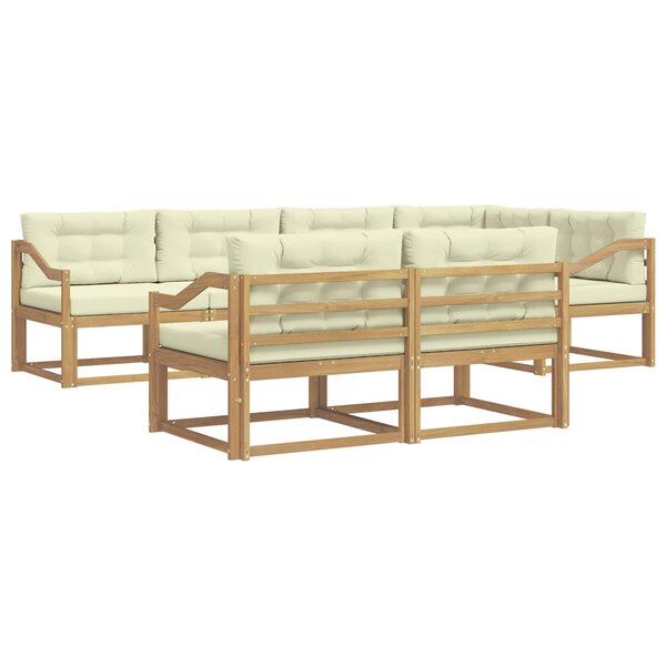 vidaXL Ensemble de canapés d'extérieur 6 pc Blanc et crème Polyester