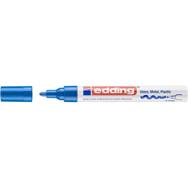 Marqueur Peinture brillante 750 Bleu Pointe Ronde 2-4 mm EDDING
