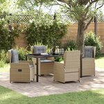 vidaXL Ensemble de salle à manger pour jardin 5 Pièces Beige polyrotin